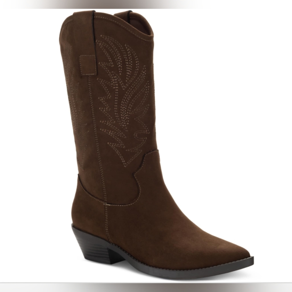 Style & Co Miyyaa Cowboy Booties, Created for Macy's - Mocha, 6M